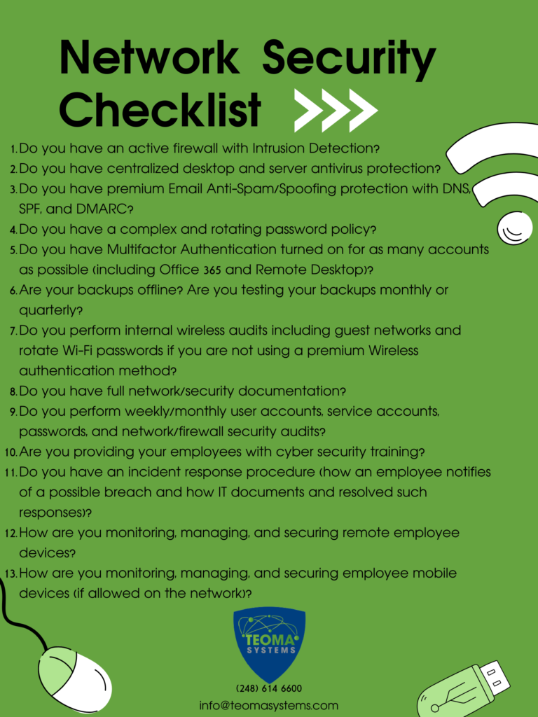 network security checklist